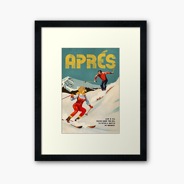 "Apres" Vintage Ski Pinup Art Framed Art Print