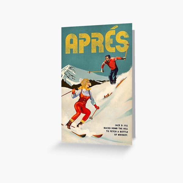 Item preview, "Apres" Vintage Ski Pinup Art designed and sold by The Whiskey Ginger Design Shop.