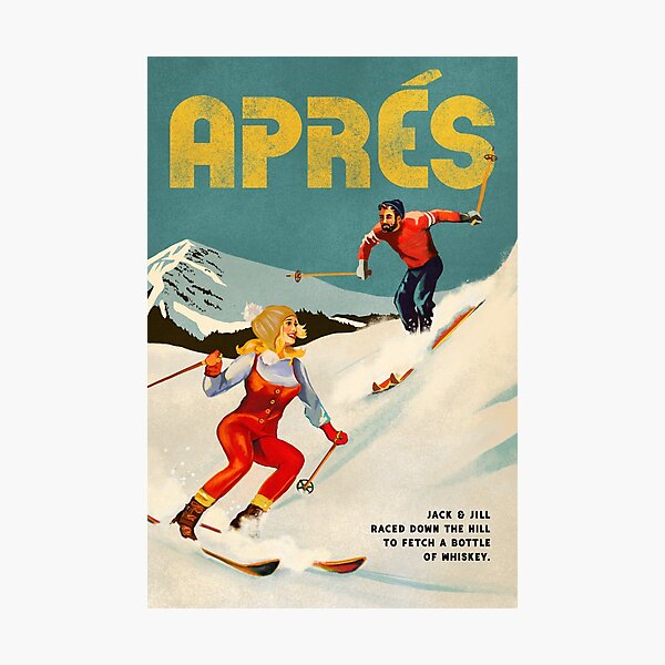 Item preview, "Apres" Vintage Ski Pinup Art designed and sold by The Whiskey Ginger Design Shop.