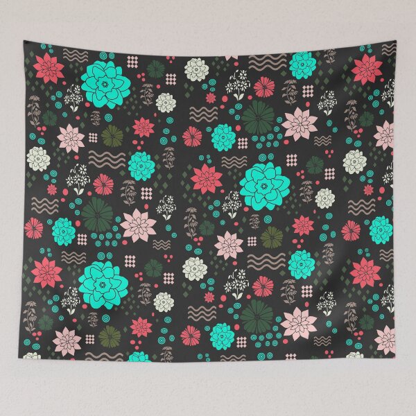 Item preview, old school decorative flowers designed and sold by vidyaroul.