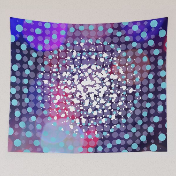 Item preview, Bokeh Blue Jewels Light Bubbles Polkadot Abstract Ombre Energy Waves Modern Rainbow Vibes Aesthetic Designs Yoga designed and sold by Cymphonyskar.