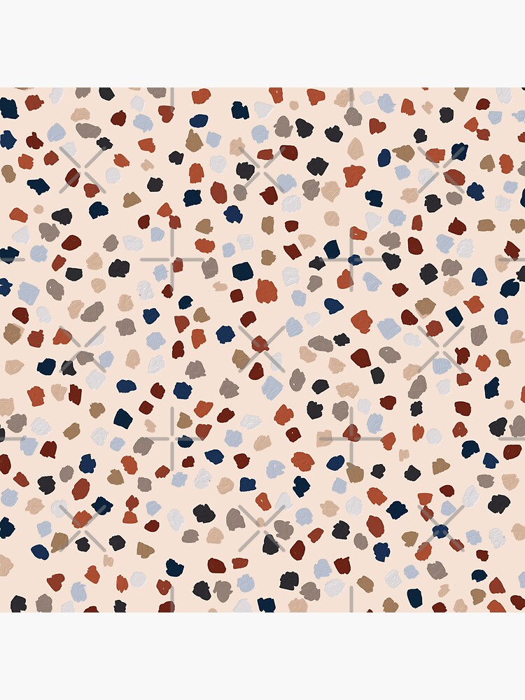 Terrazzo Rust, Blue and Gray Stone pattern by ebozzastudio