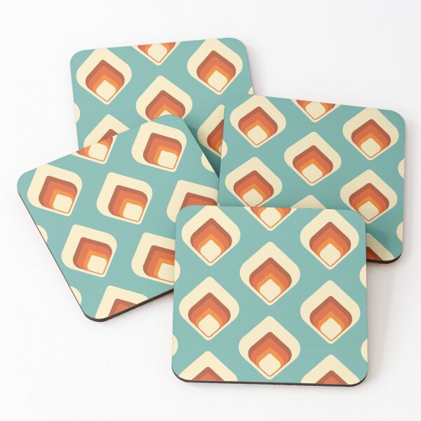 Item preview, Mid-Century Modern Blue and Cream Tear Drop designed and sold by MonstersMashU.