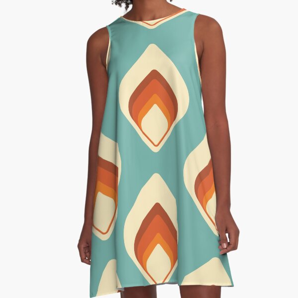 Item preview, Mid-Century Modern Blue and Cream Tear Drop designed and sold by MonstersMashU.