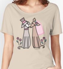 Greyhound Wedding Couple - pink Women's Relaxed Fit T-Shirt