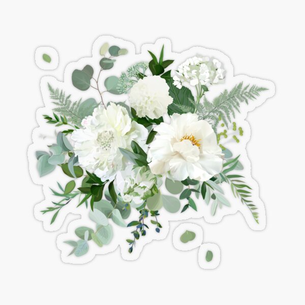 Hand Drawn Floral Arrangement Sticker — Sage & Oak