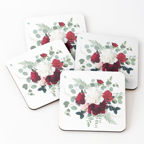 Item preview, Classic red roses, white and burgundy peony, pink hydrangea designed and sold by lavendertime.