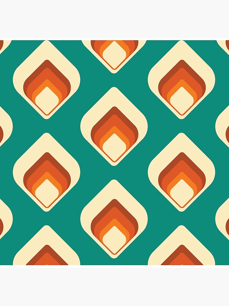 Mid-Century Modern Teal and Cream Tear Drop by MonstersMashU