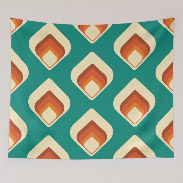 Item preview, Mid-Century Modern Teal and Cream Tear Drop designed and sold by MonstersMashU.