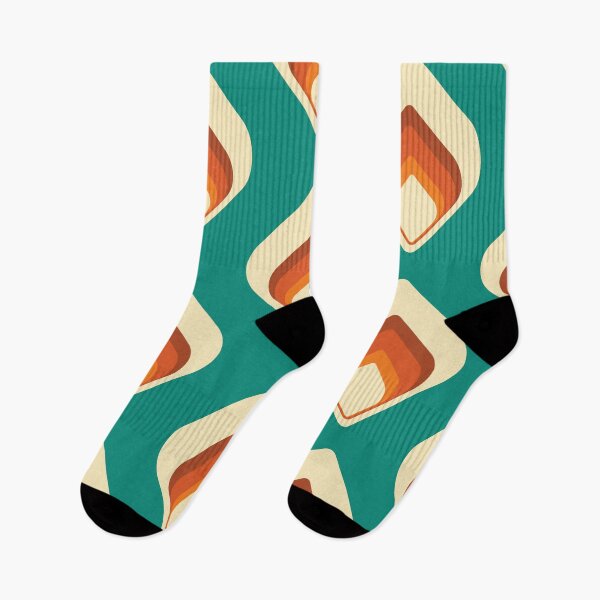 Item preview, Mid-Century Modern Teal and Cream Tear Drop designed and sold by MonstersMashU.