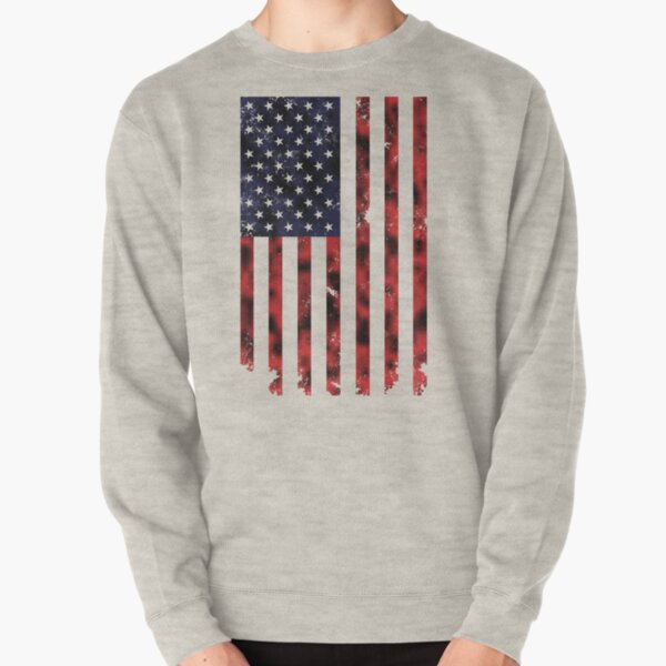 Retro USA Hoodie Patriotic Gift Distressed Grunge American Flag Sweatshirt Vintage Independence Day 4th of July Stars and Stripes