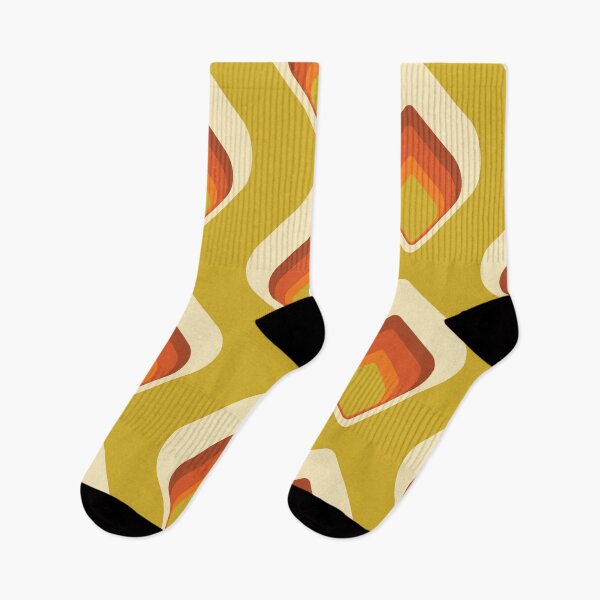 Item preview, Mid-Century Modern Goldenrod and Cream Tear Drop designed and sold by MonstersMashU.