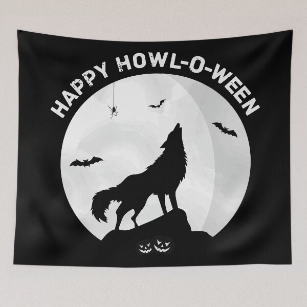 Item preview, Happy Howl-o-ween Halloween Design designed and sold by Giacob.