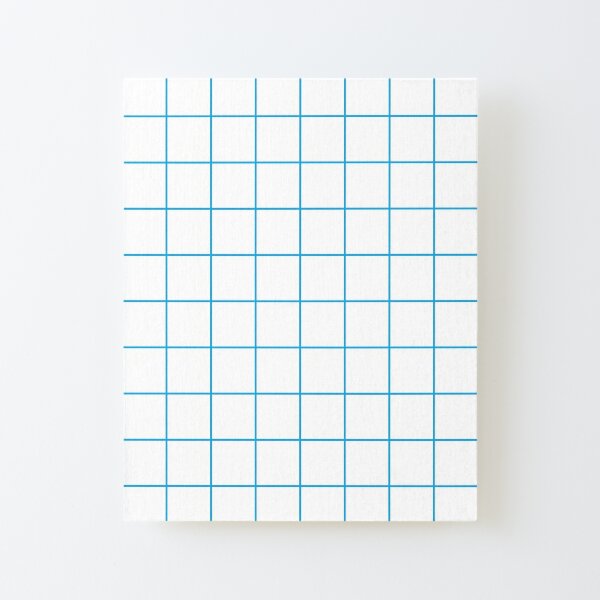 Grid - White/Light Blue Canvas Mounted Print