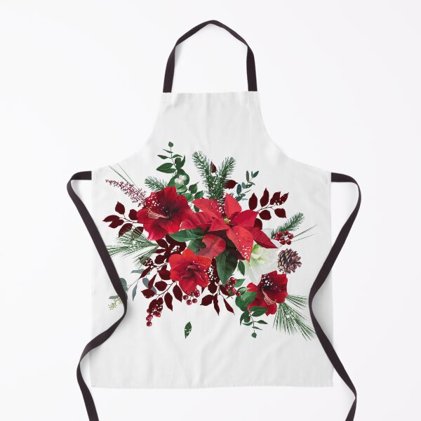 Item preview, Merry Christmas floral vector bouquet. Red and white amaryllis, poinsettia designed and sold by lavendertime.