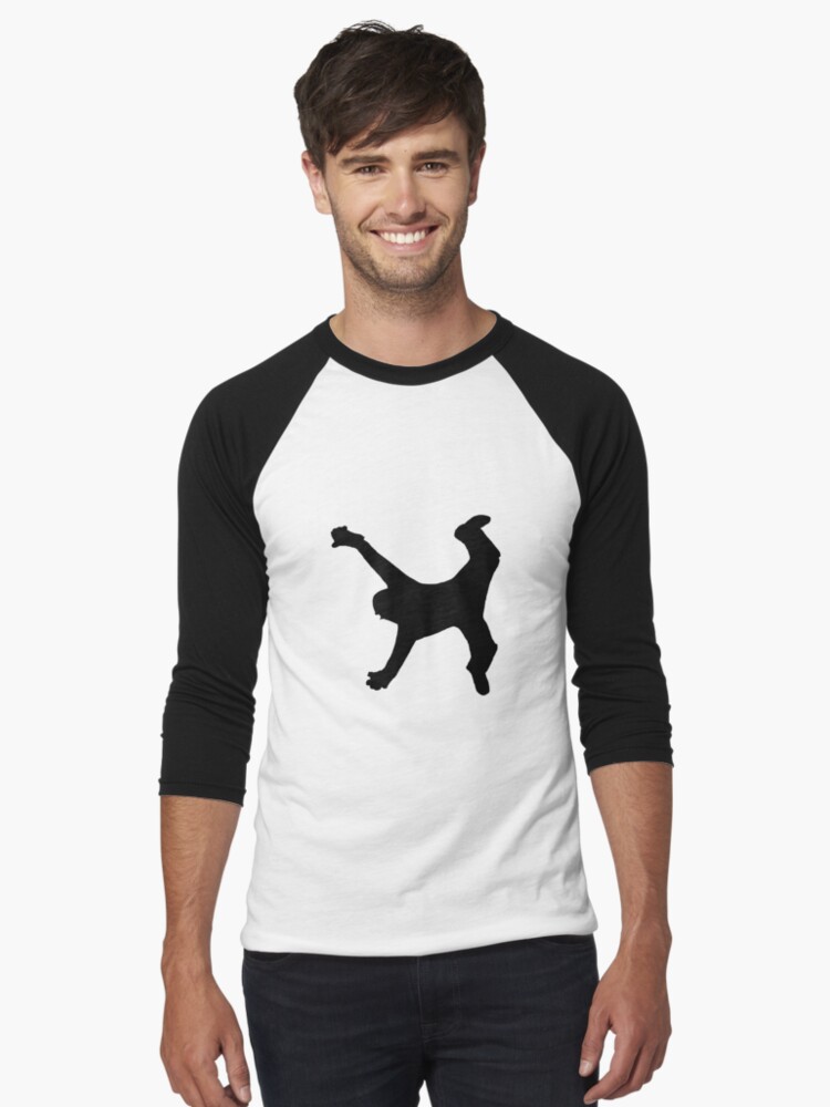 Imagen 1 de 3, Camiseta ¾ estilo béisbol con la obra Atrapar silueta I, diseñada y vendida por crickettees.