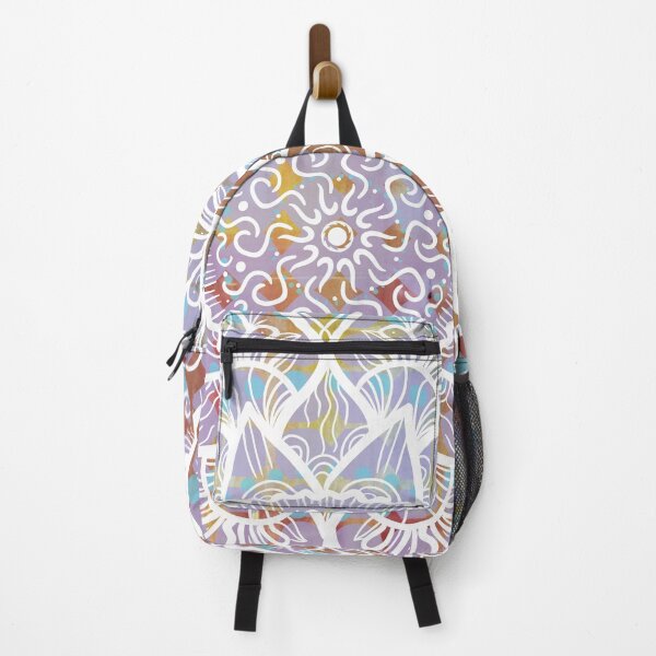 Item preview, White Pastel Light Mandala Polkadot Abstract Ombre Energy Waves Modern Rainbow Vibes Aesthetic Designs Yoga designed and sold by Cymphonyskar.