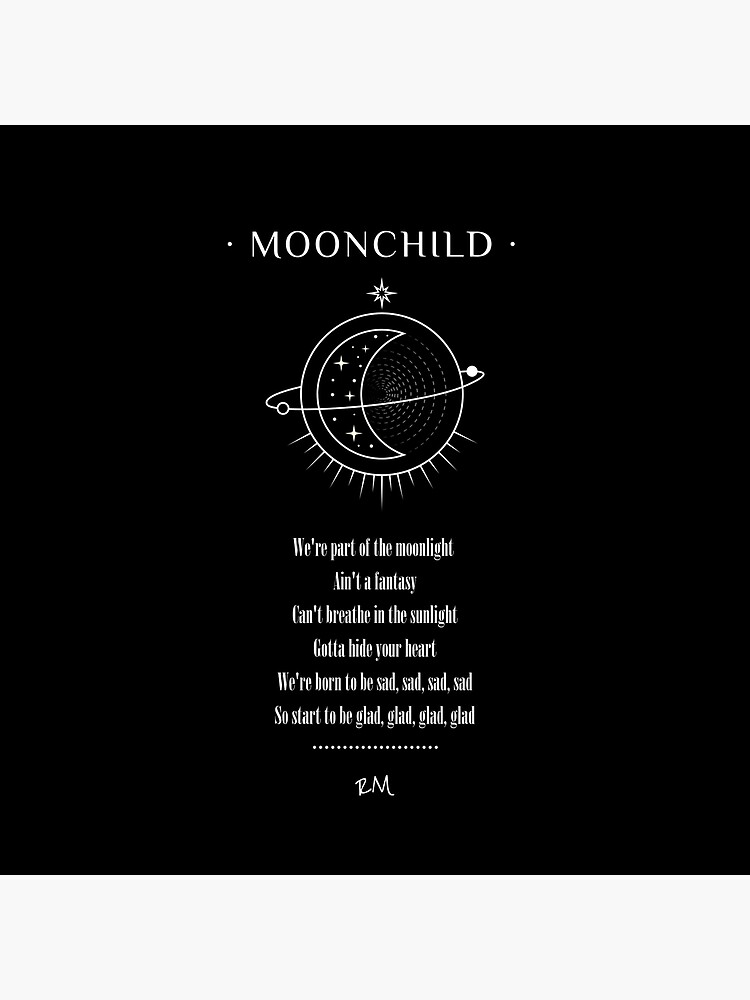 RM Moon Child aesthetic lyrics design, bts Art Board Print