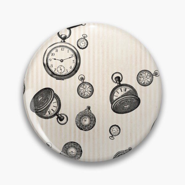 Item preview, Antique Pocket Watch Collection on Vintage Ivory Stripe designed and sold by Cyndi's Stuff.