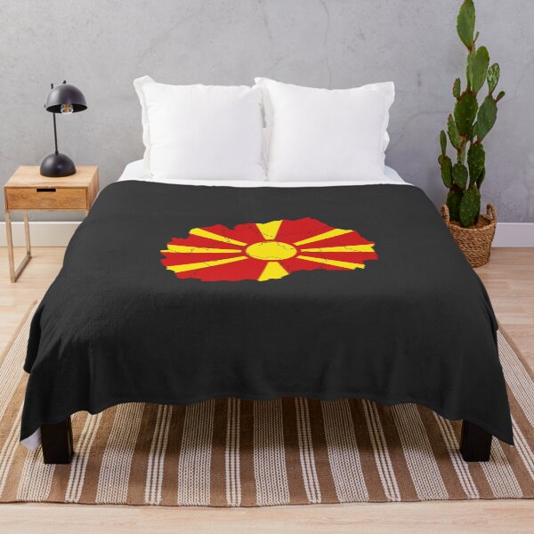 Item preview, North Macedonia Flag Map with regions designed and sold by Alo.