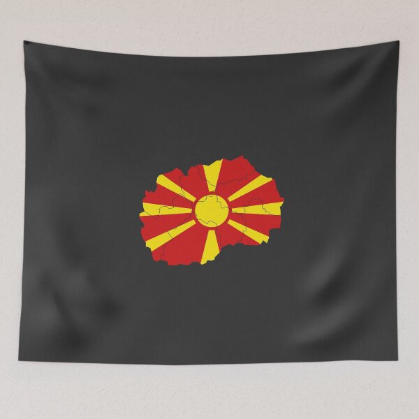Item preview, North Macedonia Flag Map with regions designed and sold by Alo.
