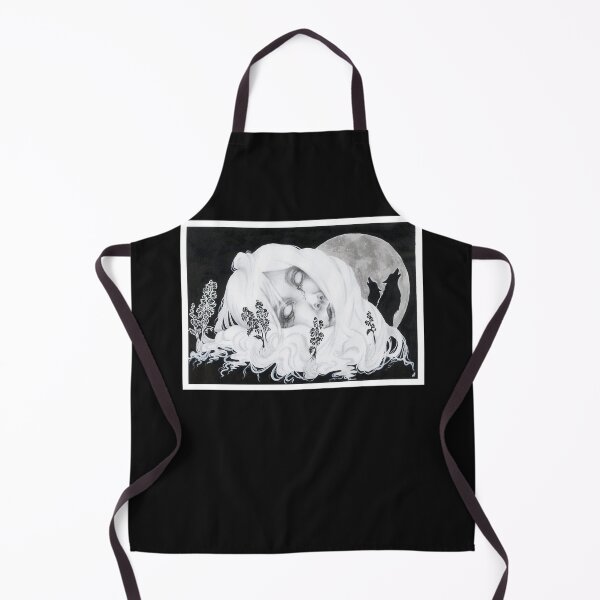 Item preview, Wolf's Bane - black and white painting, poison, dead girl, death, moon, magic, horror, dark art, halloween designed and sold by SSINAMOON.