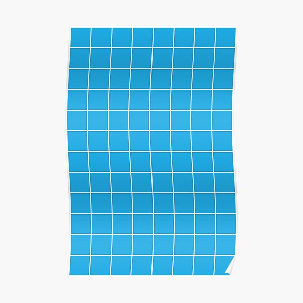 Grid - Light Blue/White Poster