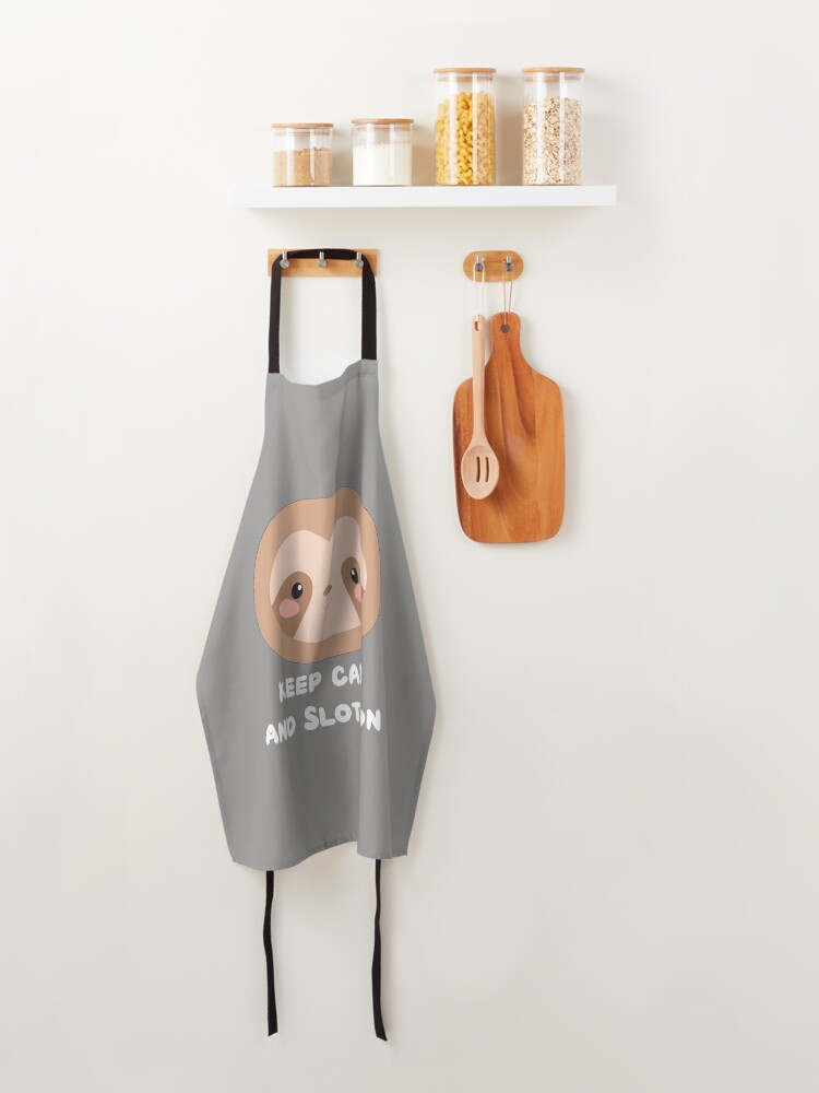Alternate view of keep calm and Sloth on, Awesome gift for three-toed sloth lovers! Apron