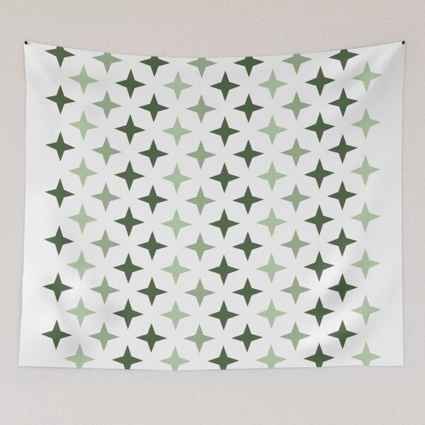 Item preview, light green star on white background, star pattern composition designed and sold by Stéphane  Thirion.
