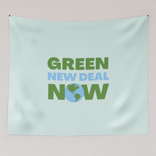 Item preview, Green New Deal Now (blue & green) - Climate Action Plan for Clean Jobs and Economy designed and sold by gimmesometees.