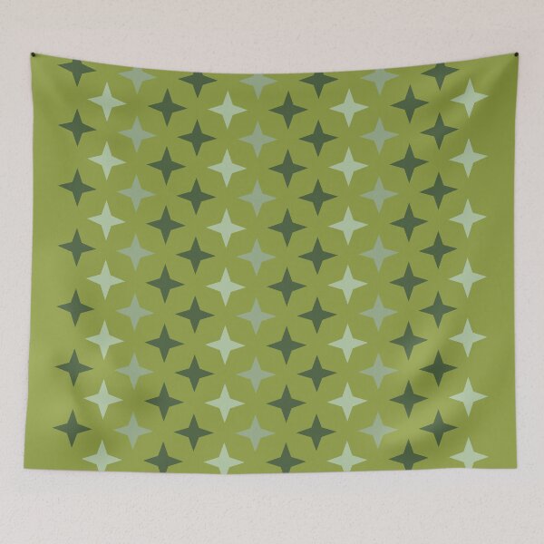 Item preview, Green star pattern on green background, star pattern composition designed and sold by Stéphane  Thirion.