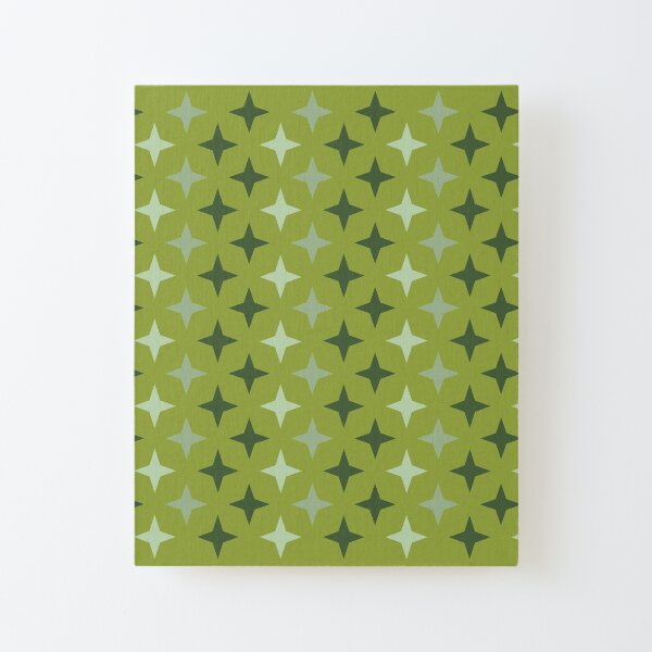 Motif étoile verte sur fond vert, composition motif étoile Impression montée sur toile