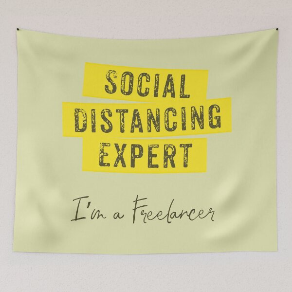 Item preview, Social Distancing Expert In Yellow designed and sold by aventi24.