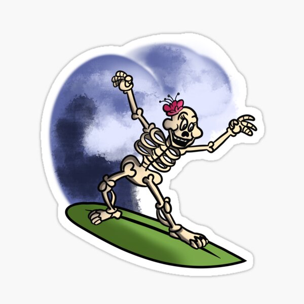 Surfy Skelly Sticker