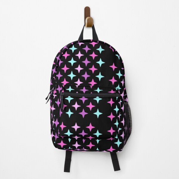 Item preview, Pink, purple, blue star set pattern on a black background designed and sold by Stéphane Thirion.