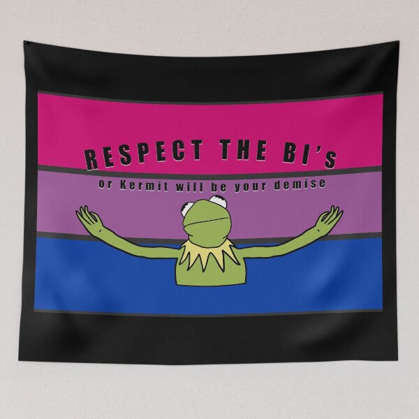 Item preview, Respect The Bi's (or Kermit will be your demise) Mask designed and sold by bag0fish.