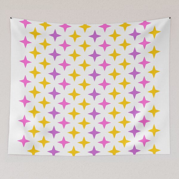 Item preview, Pink, purple, yellow star pattern on white background, star pattern composition designed and sold by Stéphane  Thirion.