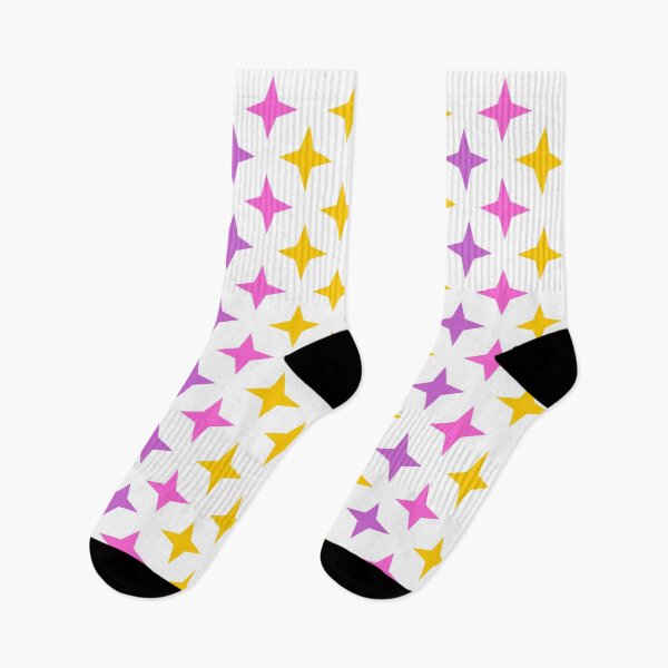 Item preview, Pink, purple, yellow star pattern on white background, star pattern composition designed and sold by Stéphane  Thirion.