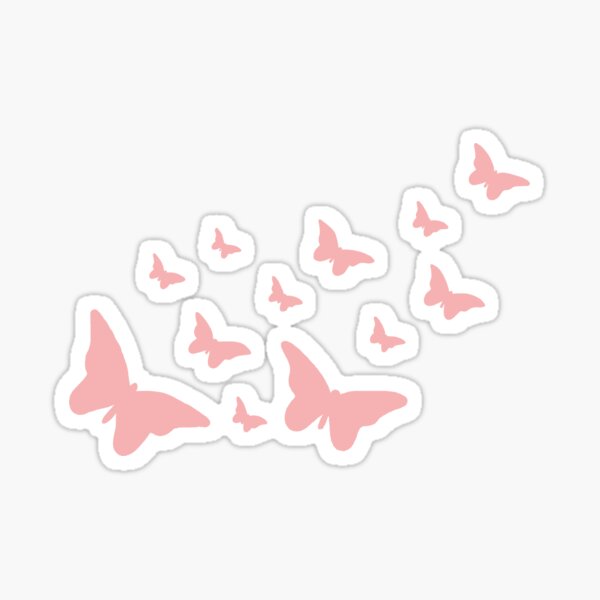 pink butterflies trail Sticker