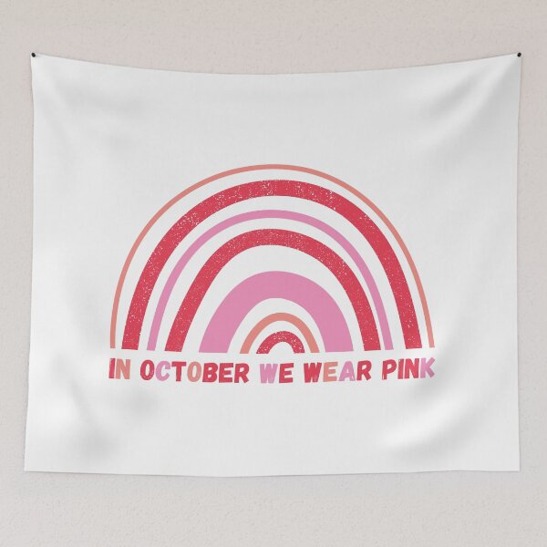 Item preview, In October We Wear Pink Breast Cancer Support Rainbow Baby designed and sold by kurokameart.