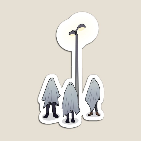 Three ghosts and a light post Magnet