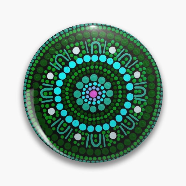 Item preview, Aboriginal Art Dot Painting Mandala Green Gathering  designed and sold by GhostGumDesigns.