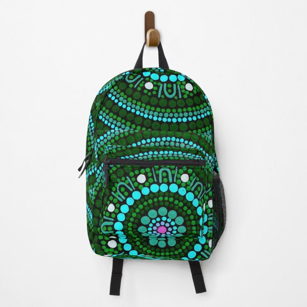 Item preview, Aboriginal Art Dot Painting Mandala Green Gathering designed and sold by GhostGumDesigns.