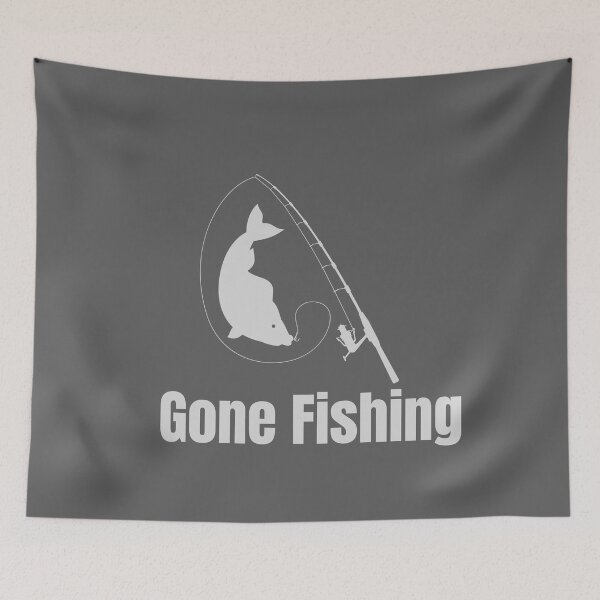 Item preview, gone fishing  fish & rod designed and sold by SunnyDesignsCo.