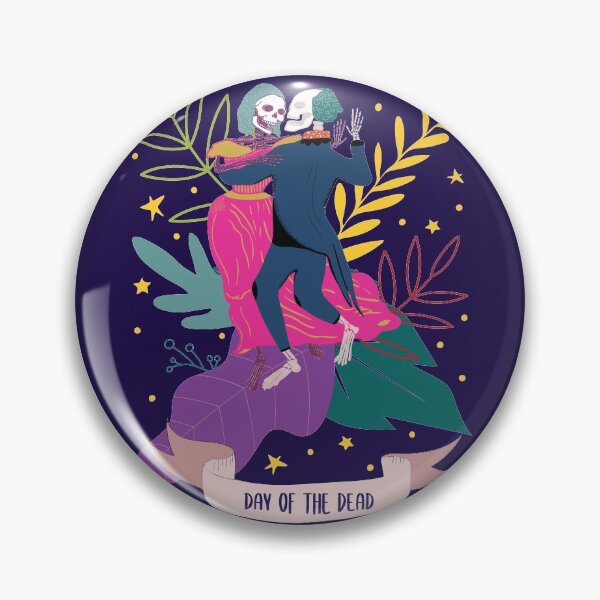 Item preview, Day of the dead skeletons dancing salsa with folk flowers background designed and sold by CrisBanana.