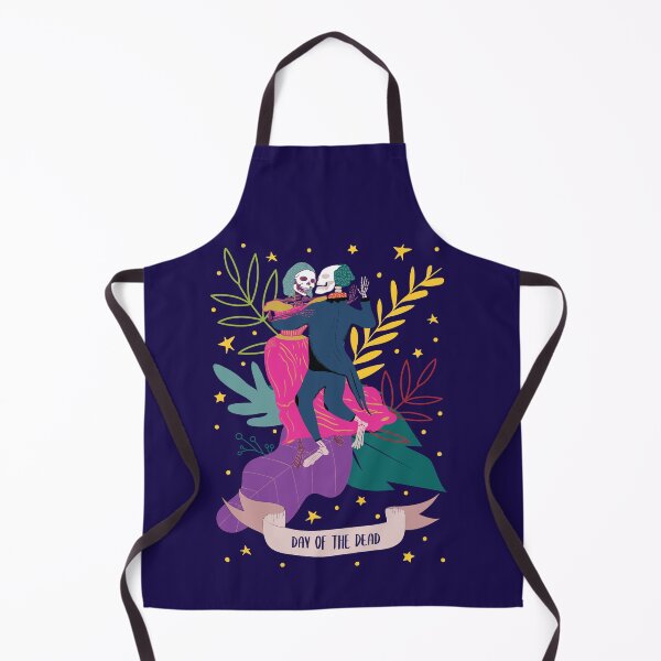 Item preview, Day of the dead skeletons dancing salsa with folk flowers background designed and sold by CrisBanana.