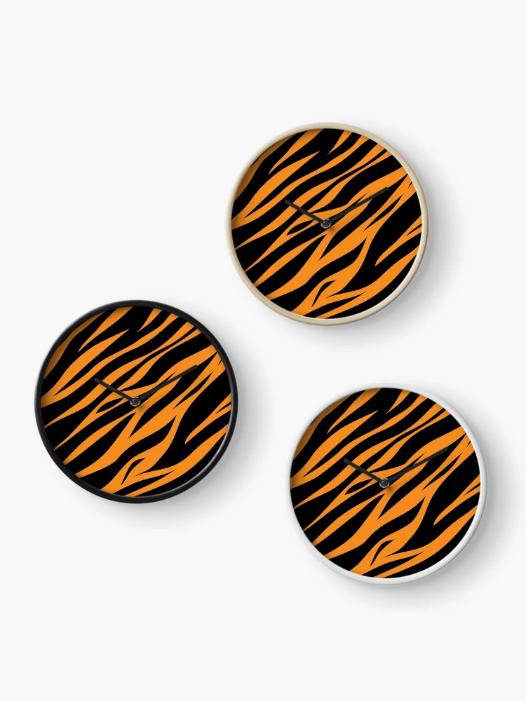 Thumbnail 3 of 4, Clock, Tiger Stripes Pattern designed and sold by KammilDesigns.