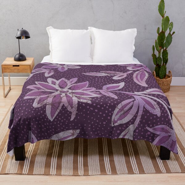 Item preview, Purple Batik Flowers With Dotty Background designed and sold by Leslie Rogers Todder.