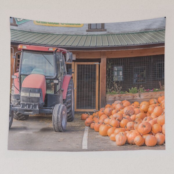 Item preview, Pumpkins and Tractor at Farm Market designed and sold by Amy Mitchell.