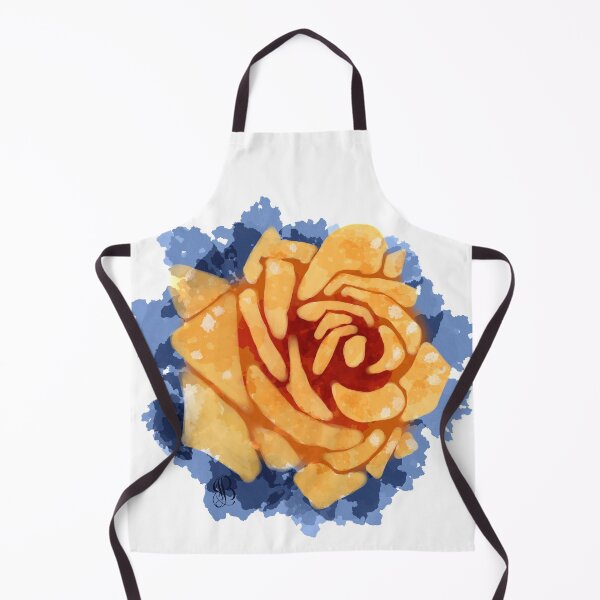 Item preview, Orange Rose on Blue Semi Abstract designed and sold by ByJezie.